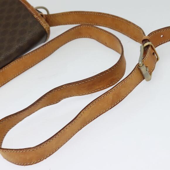 CELINE Macadam Canvas Shoulder Bag Pvc Leather Brown Gold - Picture 7 of 13